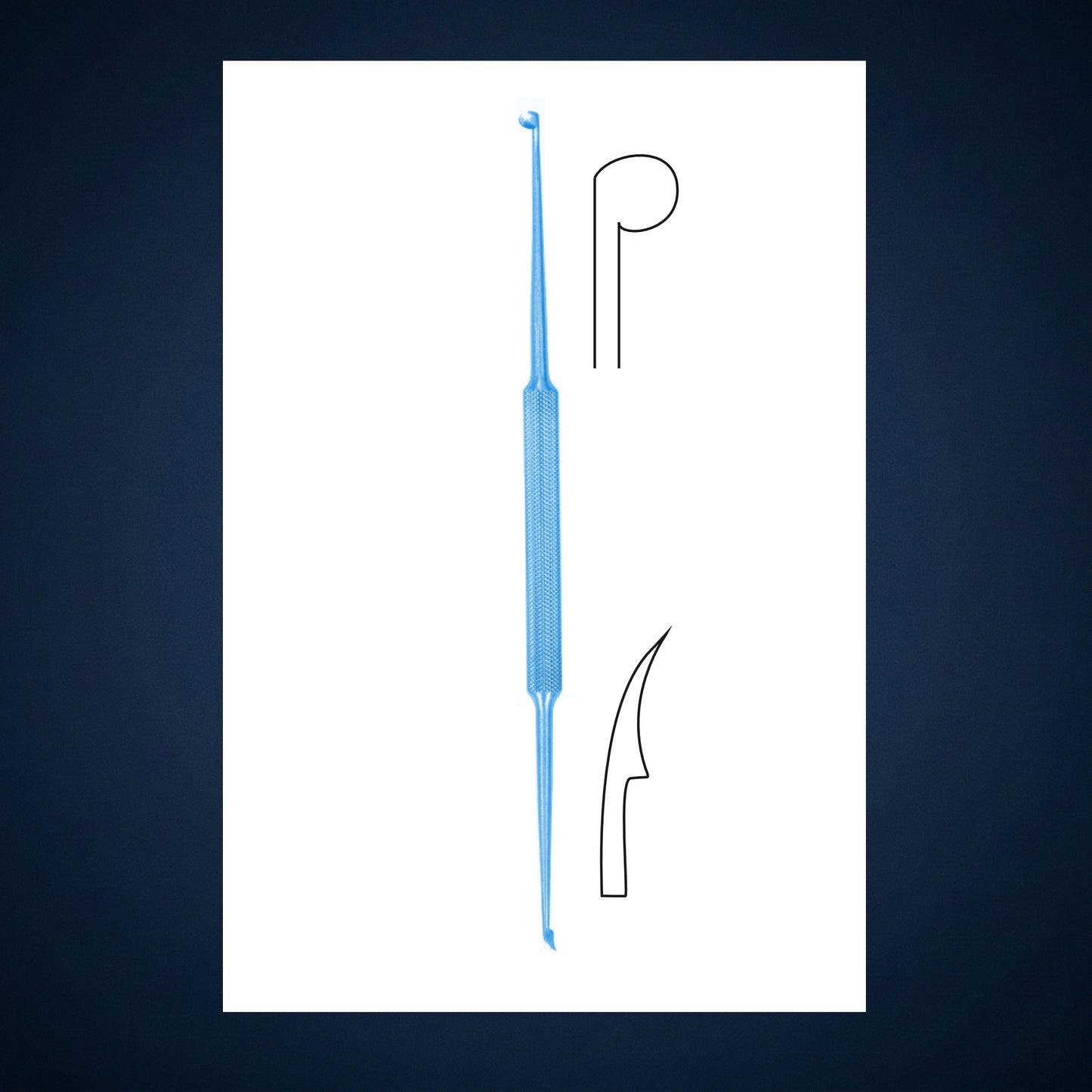 ET2253 / MICRO EAR SICKLE WITH FLAG KNIFE TITANIUM 17.0 CM LONG