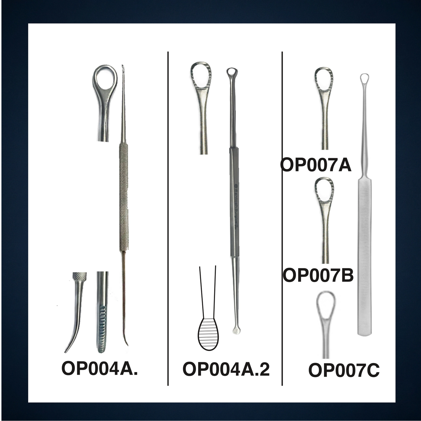 OP004A.3 / EAR VECTISE FOREIGN BODY CURETTE WITH SERRATED FLAP BLUNT DOUBLE ENDED 7.0 INCH LONG