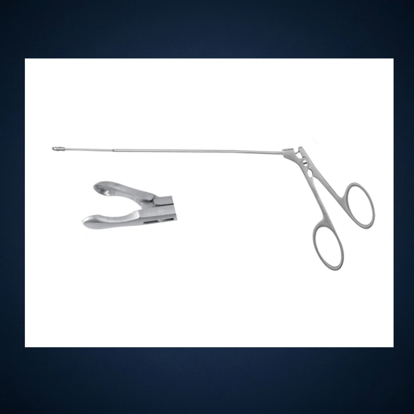 M20241 / MICRO LARYNGEAL CUP FORCEPS STRAIGHT / 10.0 INCH LONG / 1.0MM