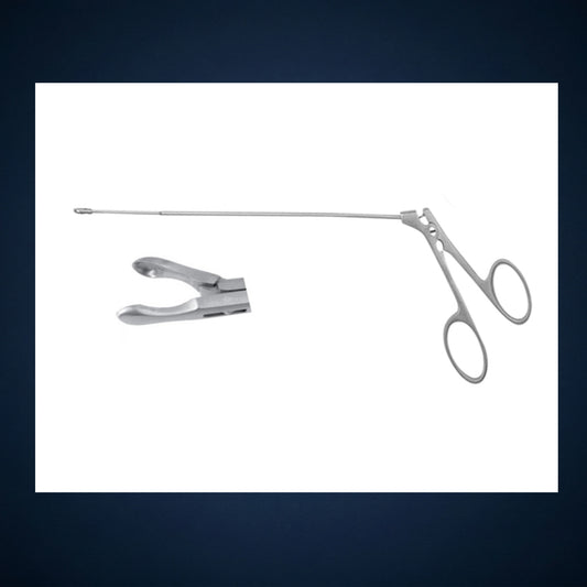 M20241 / MICRO LARYNGEAL CUP FORCEPS STRAIGHT / 10.0 INCH LONG / 1.0MM