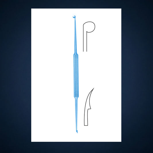 ET2253 / MICRO EAR SICKLE WITH FLAG KNIFE TITANIUM 17.0 CM LONG
