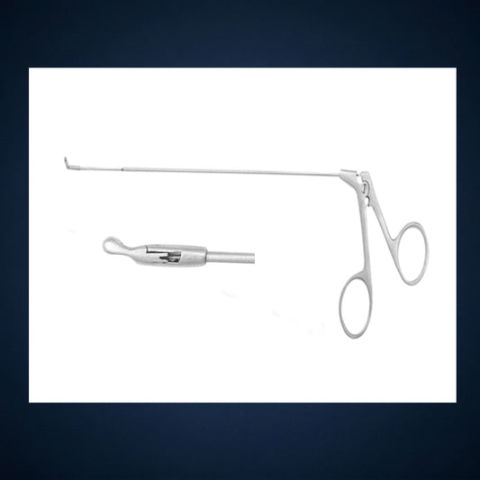 M2024E / MICRO LARYNGEAL CUP FORCEPS LEFT TURN / 10.0 INCH LONG / 1.0MM