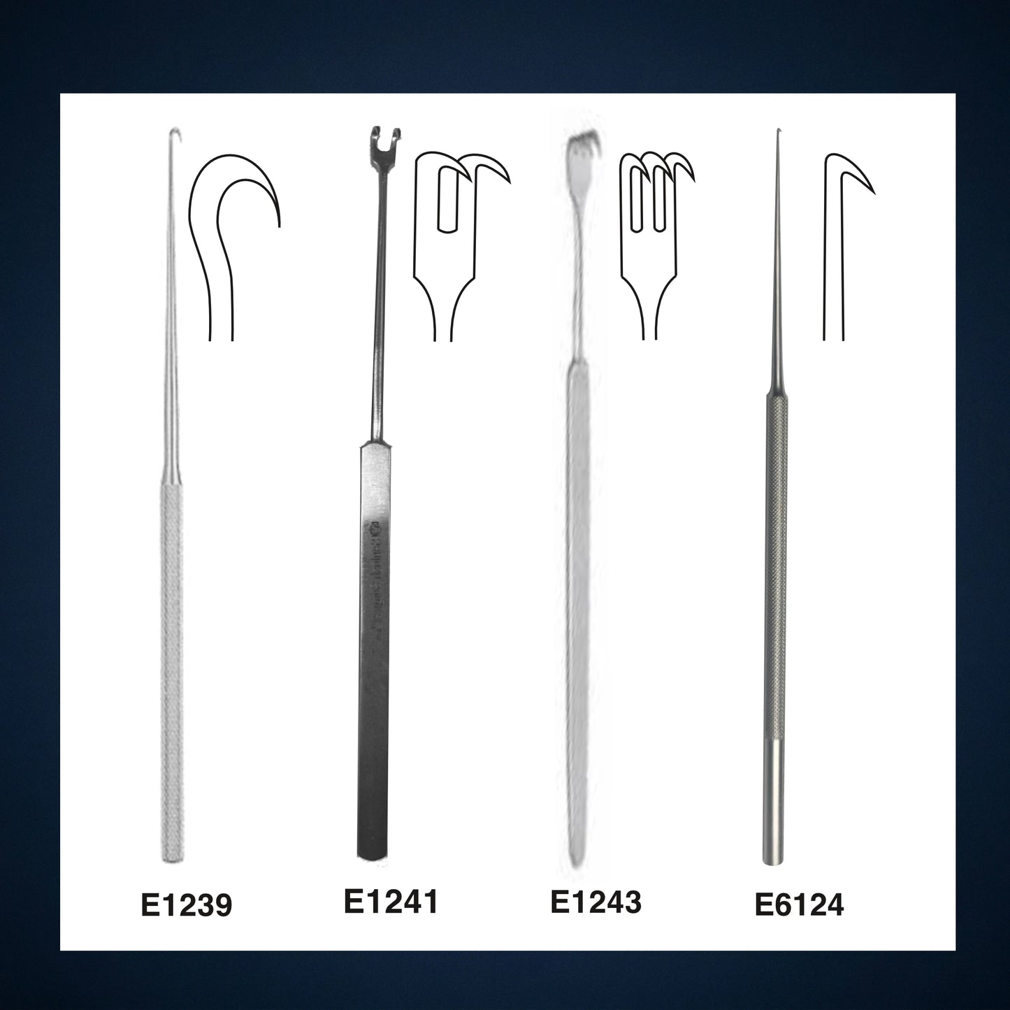 E1239 / SKIN RETRACTOR SINGLE HOOK SHARP 18.05 CM LONG