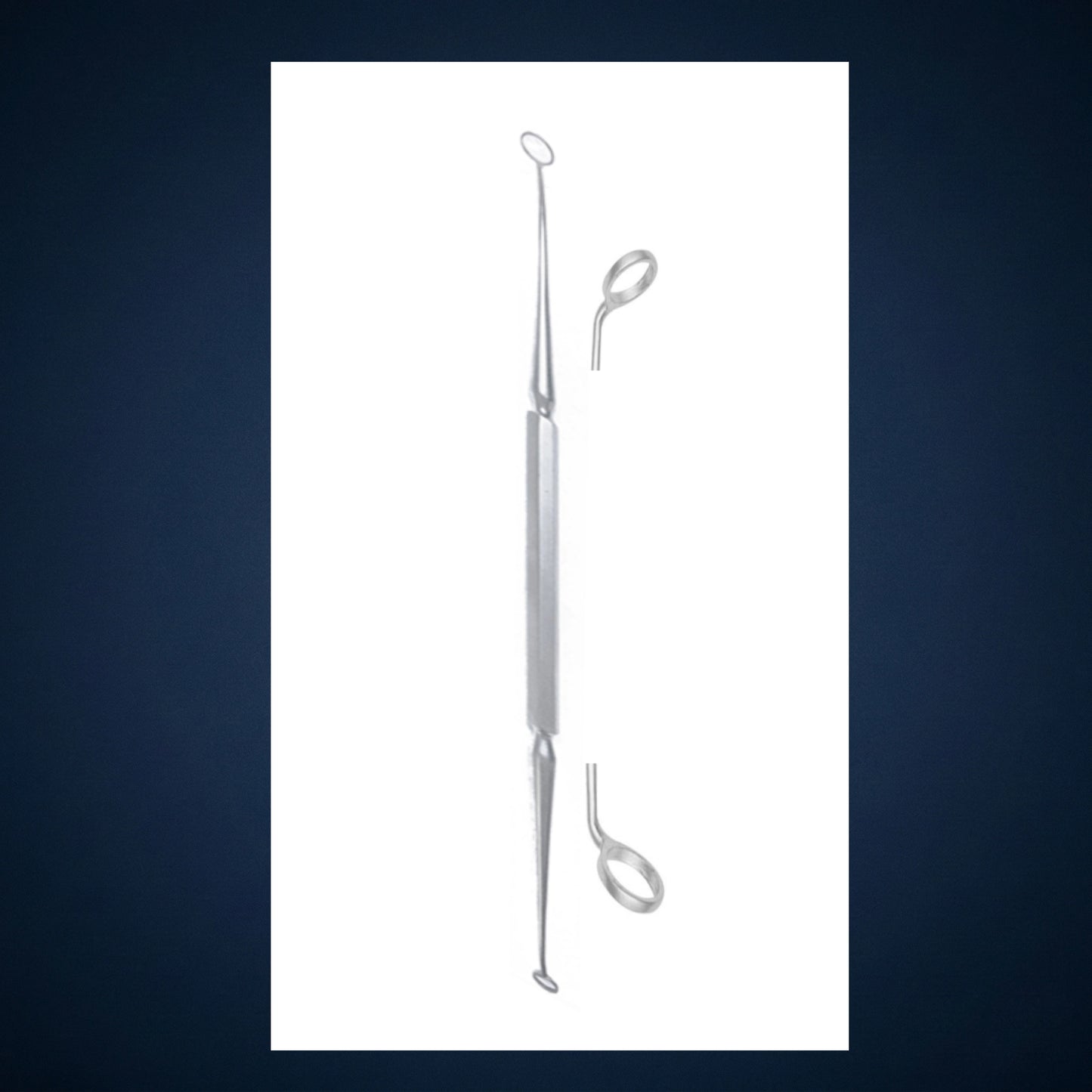 N1033 / RING CURETTE DOUBLE ENDED 6.0MM,5.0MM WORKING RING SIZE / 8.0 INCH LONG