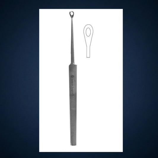 F7232 / DR.AHILASAMY FENESTRATED CURETTE FORWARD &amp; BACKWARD CUTTING 20.5 CM LONG / 5.0 MM