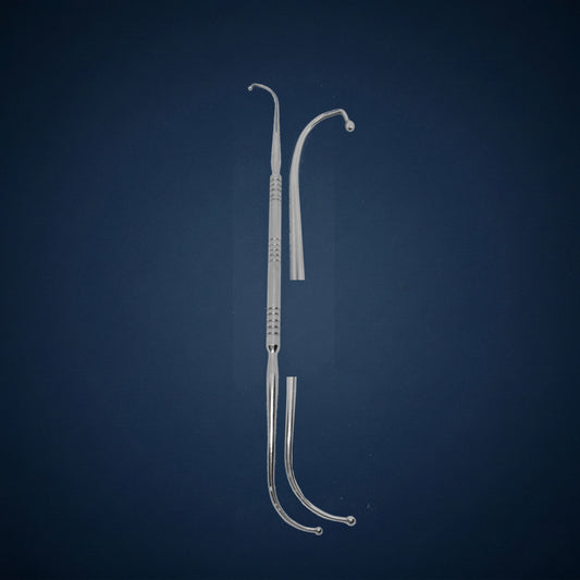 F9888B / CELL SEEKER BALL PROBE CURVED AND DOWN TURN DOUBLE ENDED FRONTAL 23.0 CM LONG / 2 MM