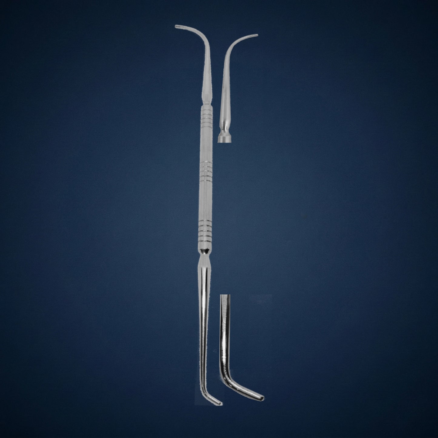 F9888D / CELL SEEKER CURVED AND 45 ANGLED DOUBLE ENDED FRONTAL 23.0 CM LONG / 2 MM WITH OUT BALL PROBE