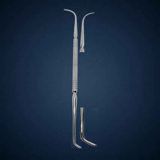 F9888D / CELL SEEKER CURVED AND 45 ANGLED DOUBLE ENDED FRONTAL 23.0 CM LONG / 2 MM WITH OUT BALL PROBE